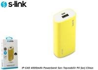 S-link IP-G40 4000mAh Powerbank Sarı Taşınabilir Pil Şarj Cihazı - 1